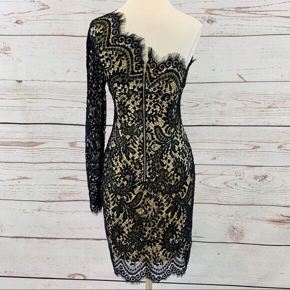 Wink Gal black lace dress single sleeve sheath - Picture 5 of 9